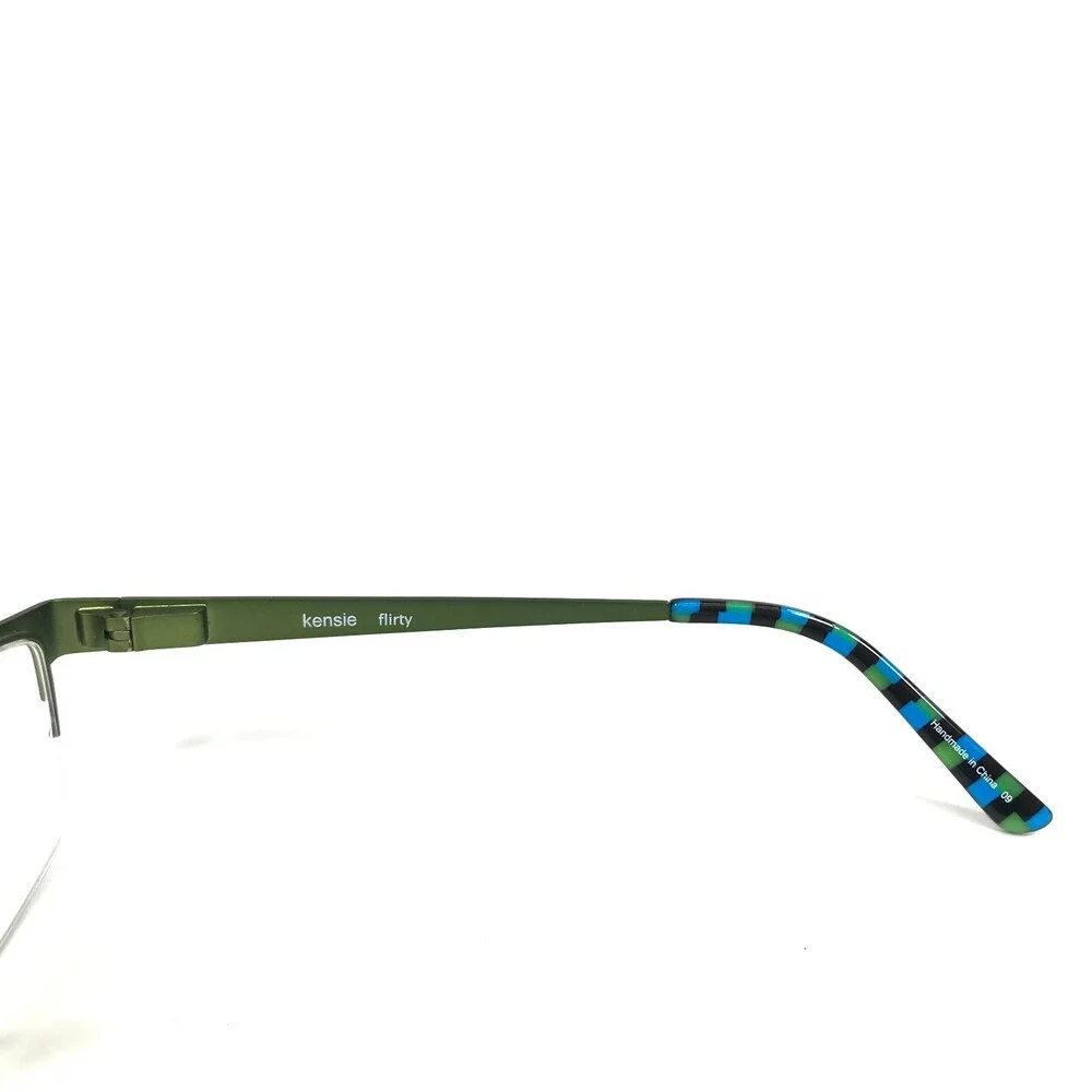 Kensie Eyeglasses Frames FLIRTY FE Green Rectangular Half Rim 47-16-130